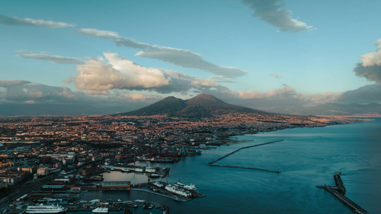 aerial view of naples italy